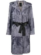 Liska Belted Midi Coat - Blue