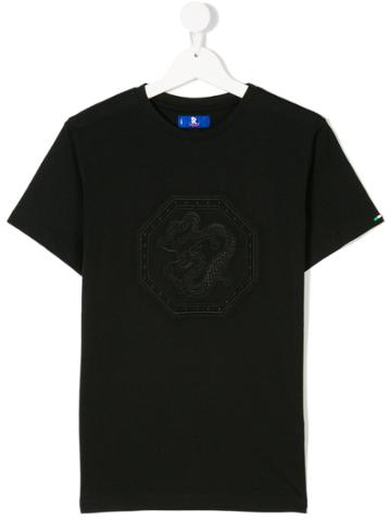 Stefano Ricci Kids Teen Dragon Motif T-shirt - Black
