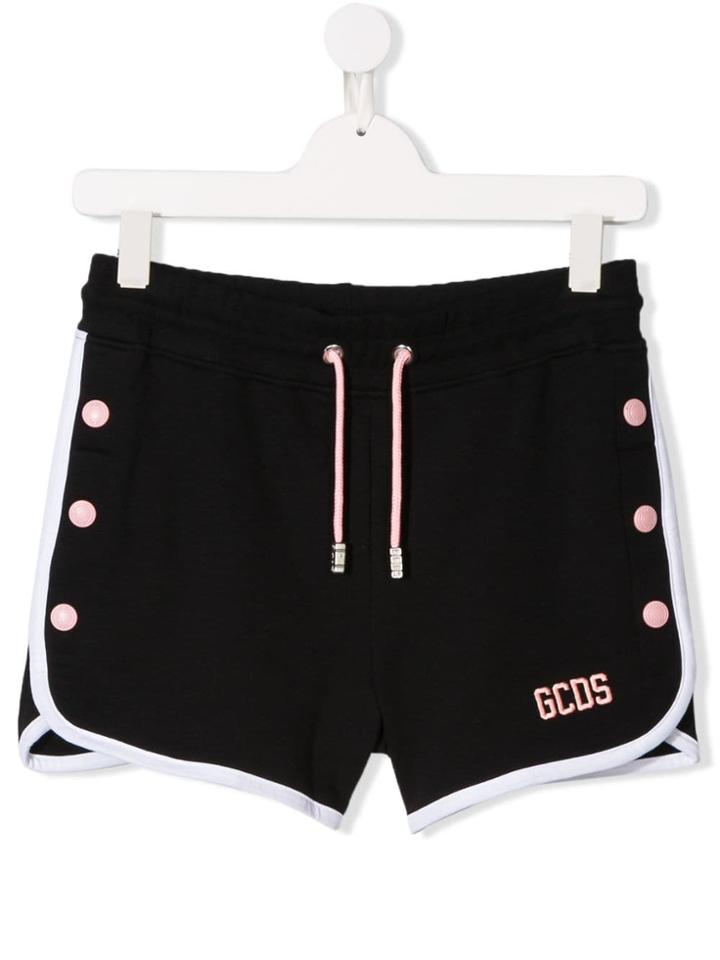 Gcds Kids Press Stud Detail Shorts - Black
