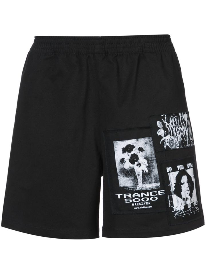 Misbhv Patch Detail Track Shorts - Black