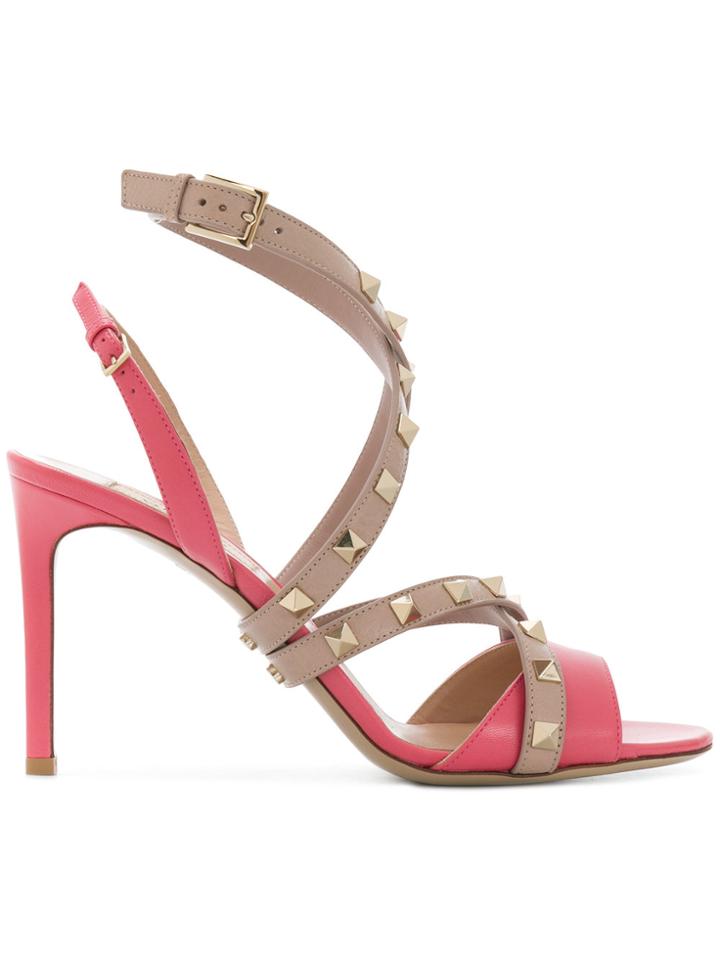 Valentino Studwrap Sandals - Pink & Purple