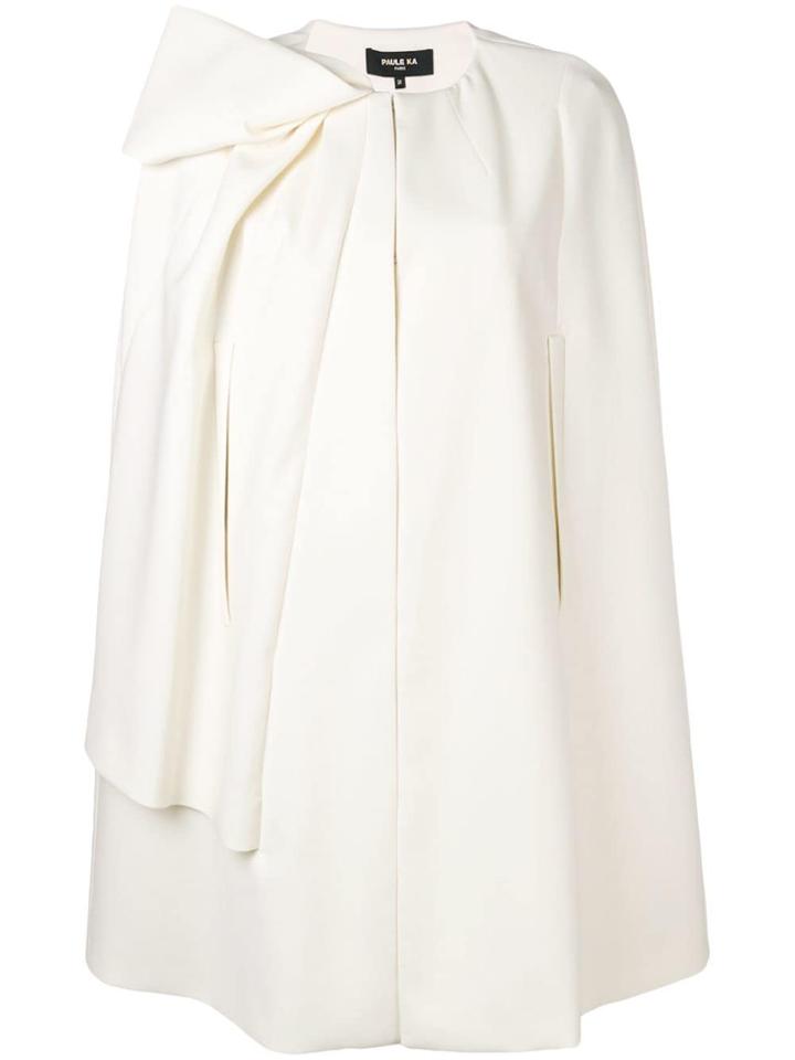 Paule Ka Asymmetric Cape Coat - White