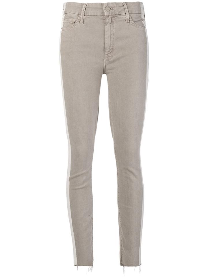 Mother Side Stripe Skinny Jeans - Nude & Neutrals