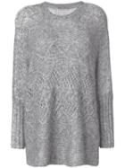 Ermanno Scervino - Loose Fit Jumper - Women - Cotton/polyamide/wool/alpaca - S, Grey, Cotton/polyamide/wool/alpaca