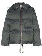 Jil Sander Long Sleeve Hooded Puffer Jacket - Grey