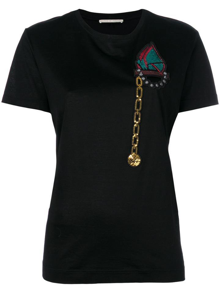 Marco De Vincenzo Embellished Badge T-shirt - Black