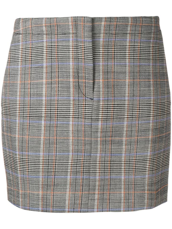 Theory Plaid Mini Skirt - Grey