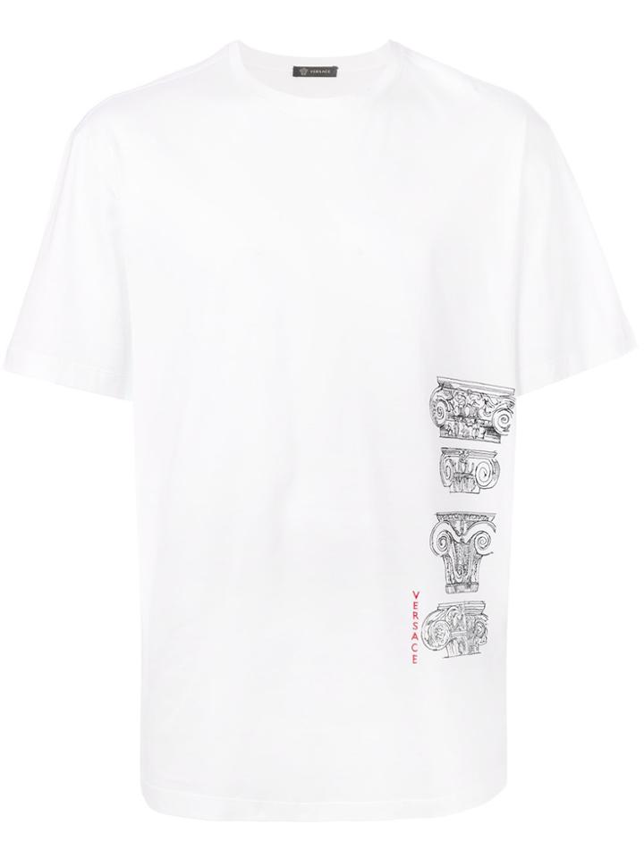 Versace Baroque Column Print T-shirt - White
