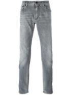 Dolce & Gabbana Straight Leg Jeans, Men's, Size: 50, Grey, Cotton/spandex/elastane