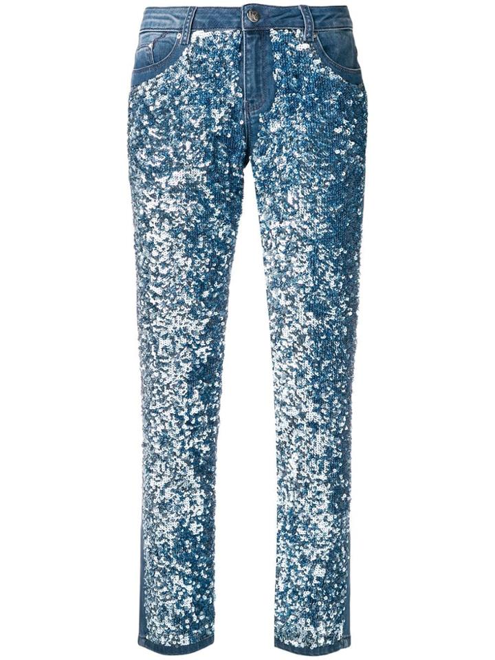 Karl Lagerfeld Sequin Girlfriend Jeans - Blue