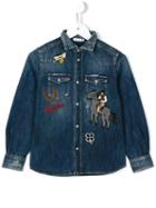 Dolce & Gabbana Kids Western Patch Denim Shirt, Boy's, Size: 8 Yrs, Blue