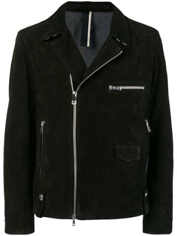 Low Brand Off-center Zipped Jacket - Black