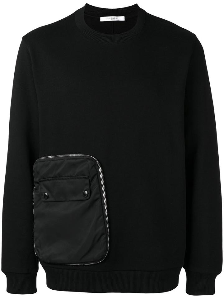 Givenchy Zip Pocket Sweatshirt, Men's, Size: Large, Black, Cotton/polyamide