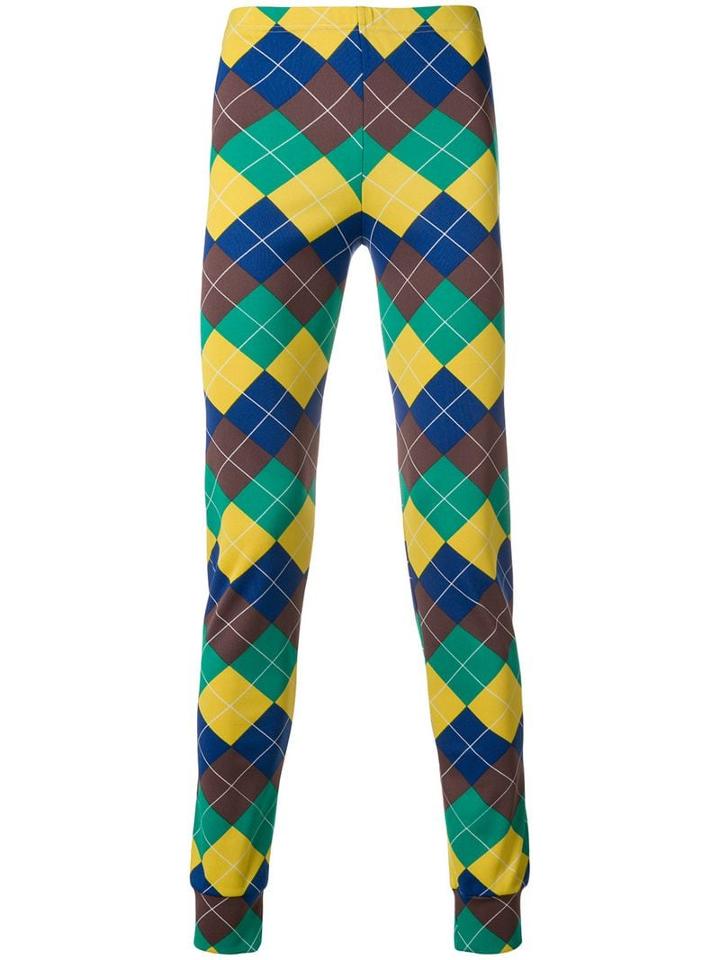 Comme Des Garçons Pre-owned Diamond Print Trousers - Yellow