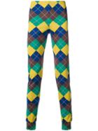 Comme Des Garçons Pre-owned Diamond Print Trousers - Yellow