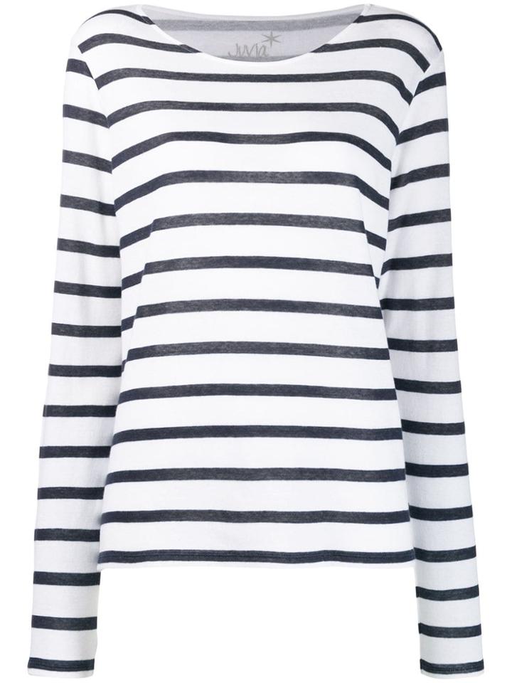 Juvia Striped Casual Top - White