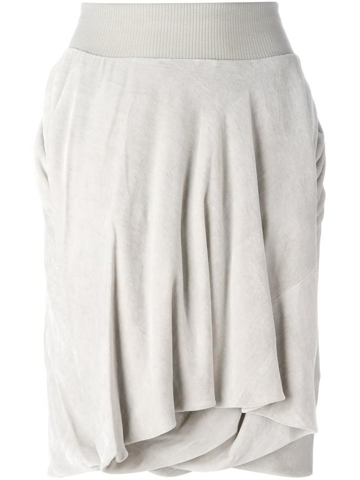 Rick Owens Draped Skirt, Women's, Size: 42, Grey, Cupro/viscose/silk/polyamide
