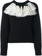 Philosophy Di Lorenzo Serafini Ruffled Collar Jumper, Women's, Size: 42, Black, Polyamide/virgin Wool