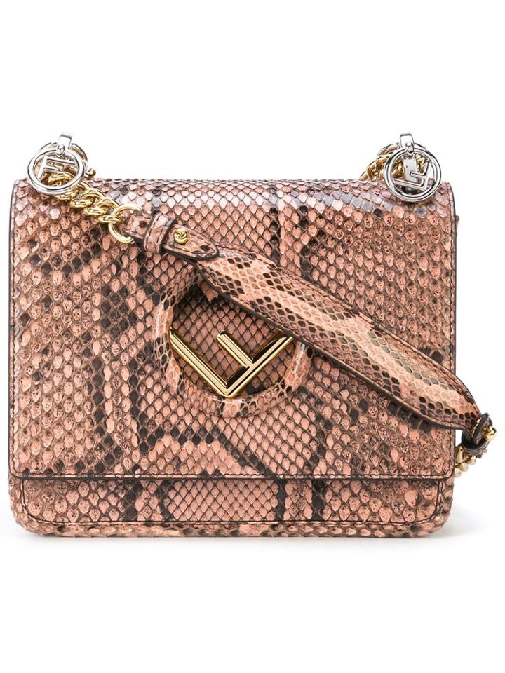 Fendi Fendi 8bt2862ih Brown Pink Leather