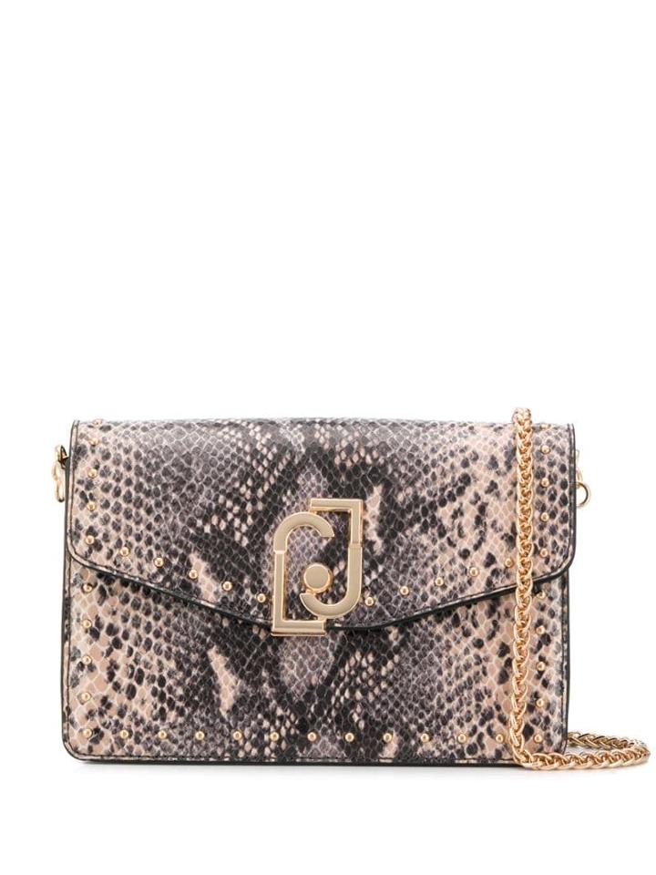 Liu Jo Snakeskin Effect Shoulder Bag - Black