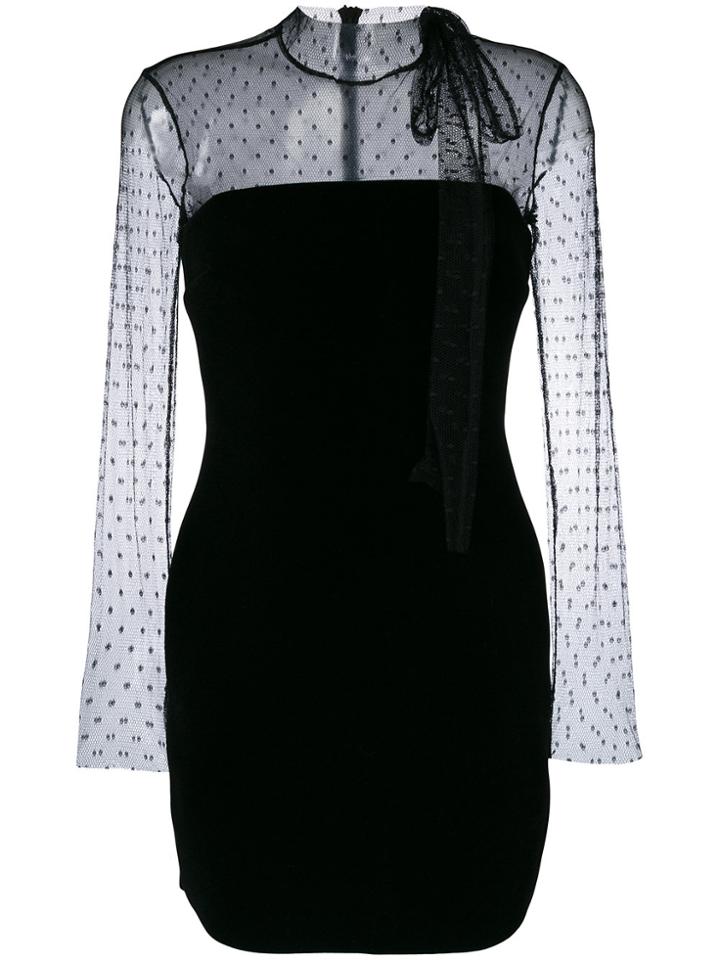 Red Valentino Sheer Polka Dot Dress - Black