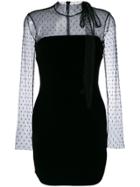 Red Valentino Sheer Polka Dot Dress - Black