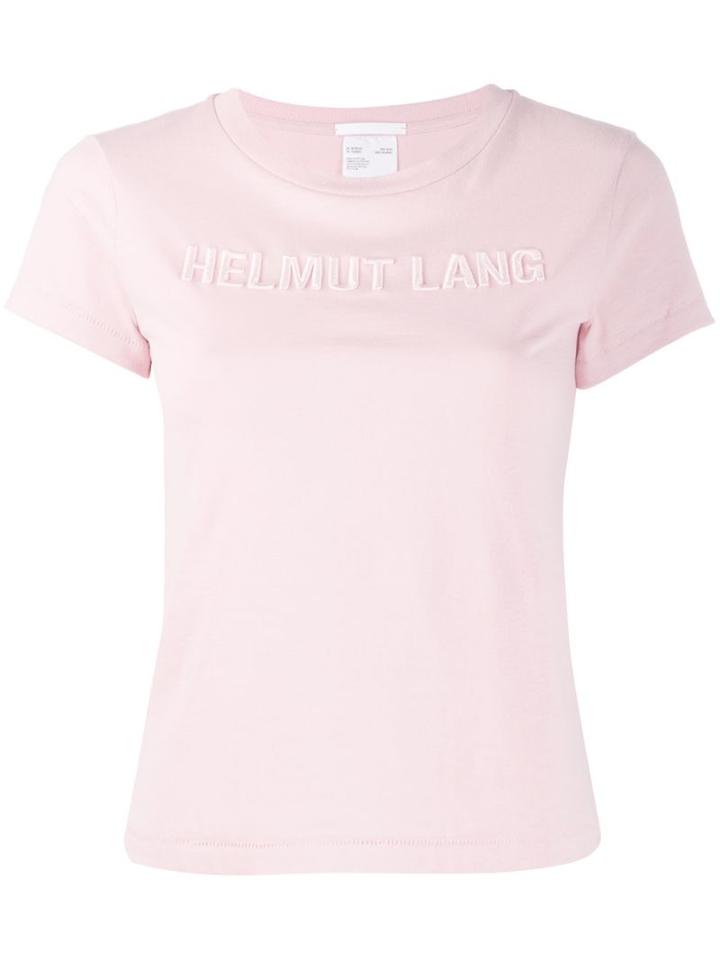 Helmut Lang Logo Embroidered T-shirt - Pink