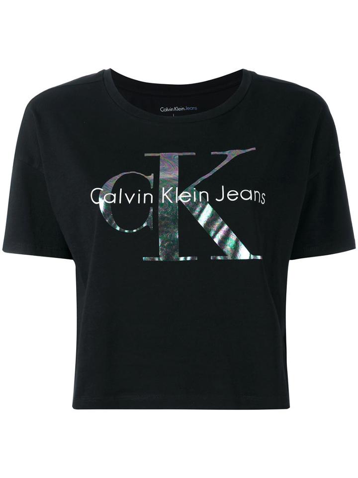 Calvin Klein Jeans - Logo T-shirt - Women - Cotton - L, Black, Cotton