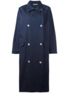 Dusan - Draped Collar Coat - Women - Cotton - M, Blue, Cotton