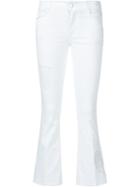 Stella Mccartney Embroidered Mesh Flared Jeans, Women's, Size: 29, White, Cotton/spandex/elastane