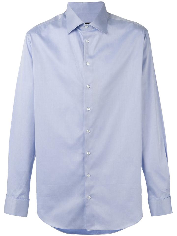 Giorgio Armani Long-sleeve Shirt, Men's, Size: 40, Blue, Cotton