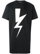 Neil Barrett - Lightning Bolt Print T-shirt - Men - Cotton - L, Black, Cotton