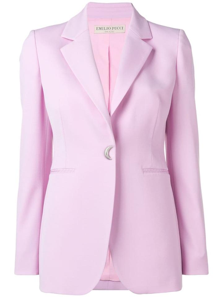 Emilio Pucci Pink Shaped Button Wool Blazer