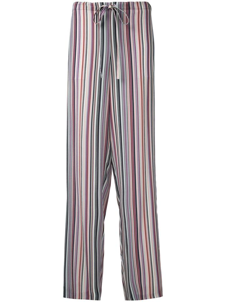 Theory Striped Straight Trousers, Women's, Size: Small, Silk