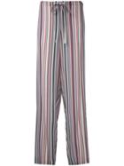 Theory Striped Straight Trousers, Women's, Size: Small, Silk
