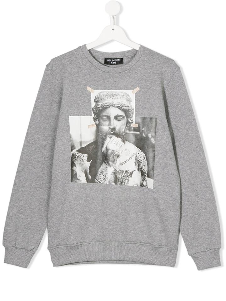 Neil Barrett Kids Graphic Print Sweatshirt - Grey