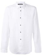 Hannes Roether - Contrast Button Shirt - Men - Linen/flax - L, White, Linen/flax