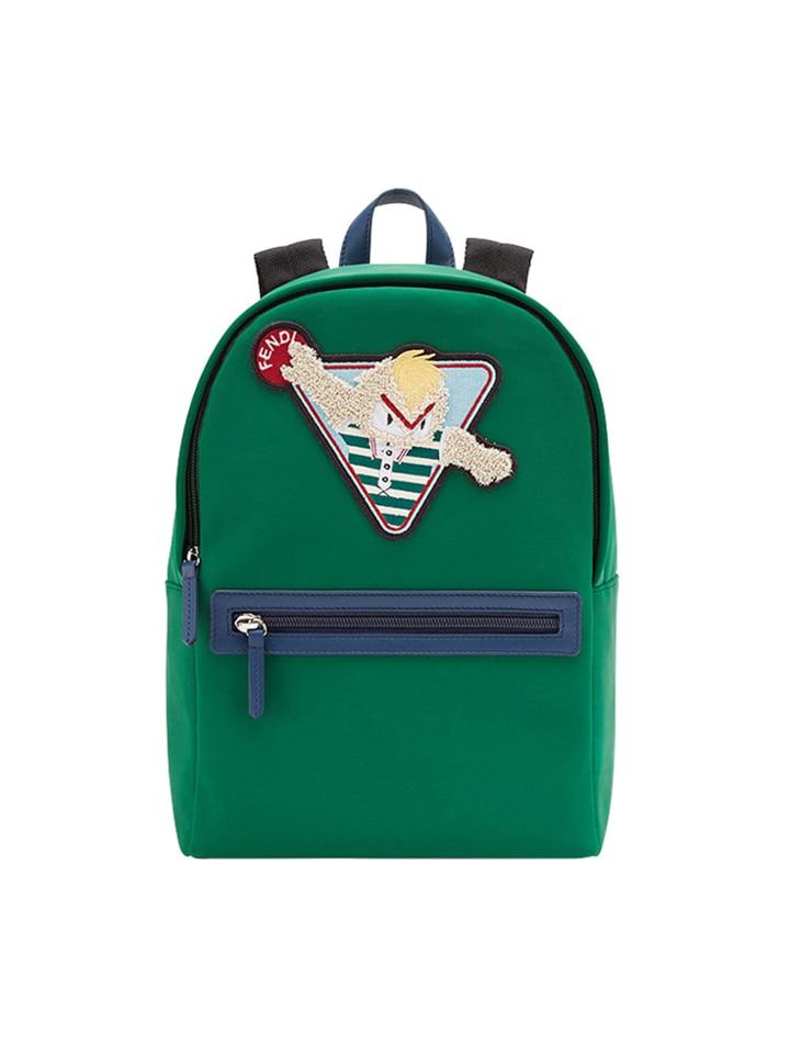 Fendi Kids Logo Patch Backpack - Green