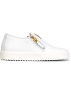 Giuseppe Zanotti Design Eve Slip-on Sneakers, Women's, Size: 35, White, Calf Leather/leather/rubber