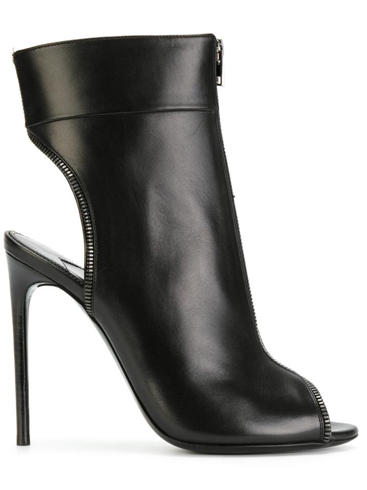 Tom Ford Open Toe Stiletto Booties - Black