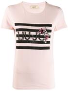 Liu Jo Crystal Embellished Logo T-shirt - Pink