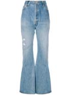 Re/done Distressed Flared Jeans - Blue