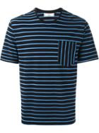 Ami Alexandre Mattiussi Striped T-shirt, Men's, Size: Large, Black, Cotton