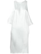 Ann Demeulemeester Open Shoulder Oversized Top, Women's, Size: 36, White, Silk