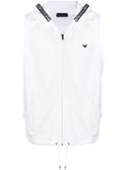 Emporio Armani Hooded Logo Gilet - White