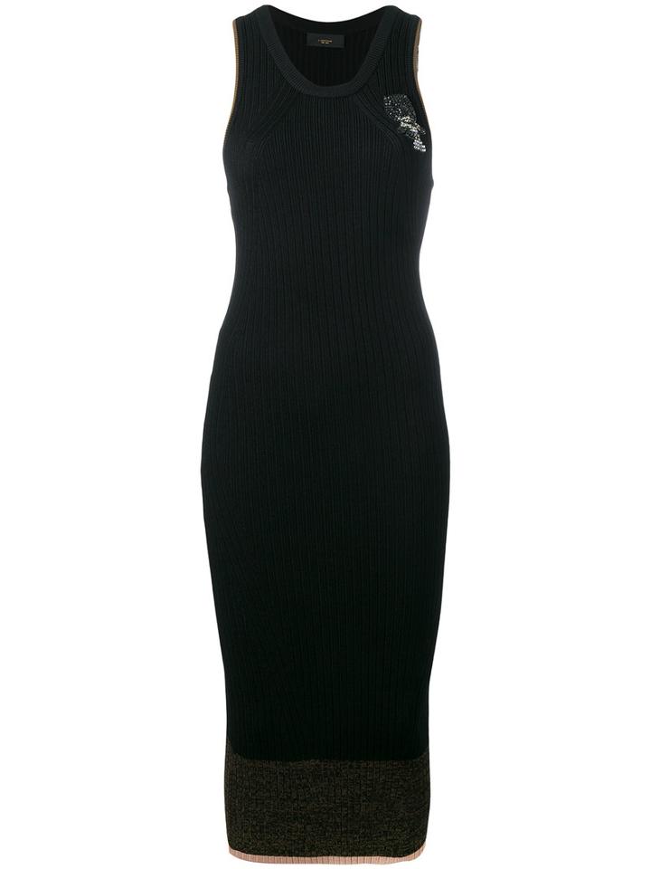 Lédition Knitted Midi Dress, Women's, Size: Large, Black, Polyester/viscose