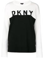 Dkny Logo Contrast Sweater - White
