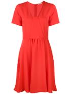 P.a.r.o.s.h. - Flared V-neck Dress - Women - Polyester - M, Red, Polyester