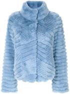 Dvf Diane Von Furstenberg Ribbed Jacket - Blue