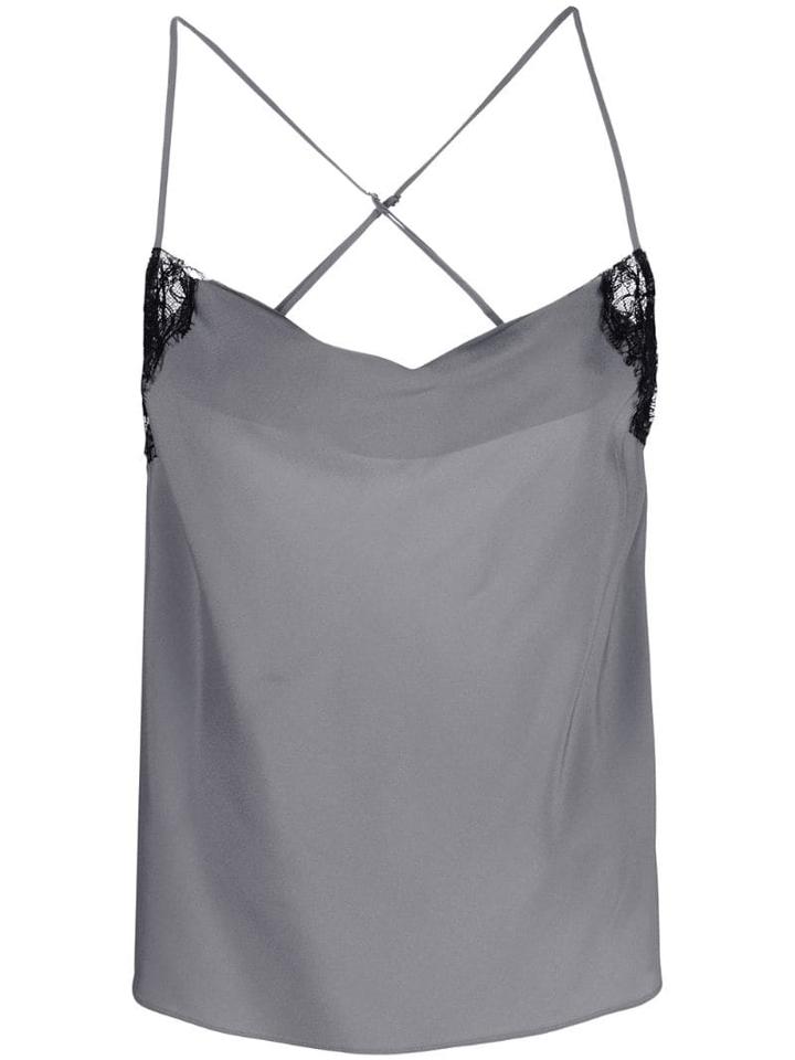 Kiki De Montparnasse Cowl-neck Camisole Top - Silver